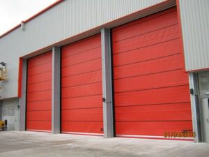 Which shutters? Red roller shutter doors