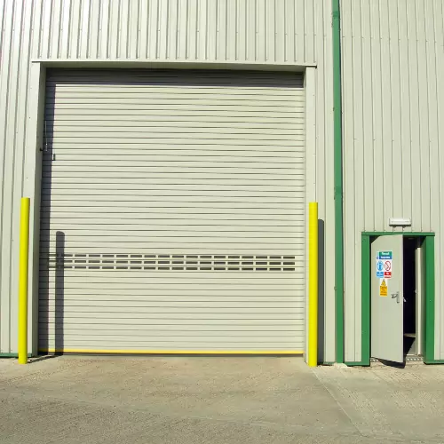 insulated rolling shutter doors with vision window strip
