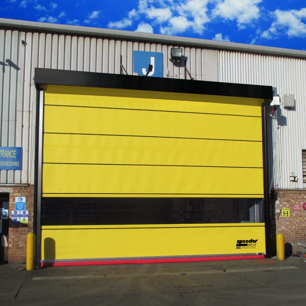 Hart's wind-resistant high-speed industrial door, Speedor Storm