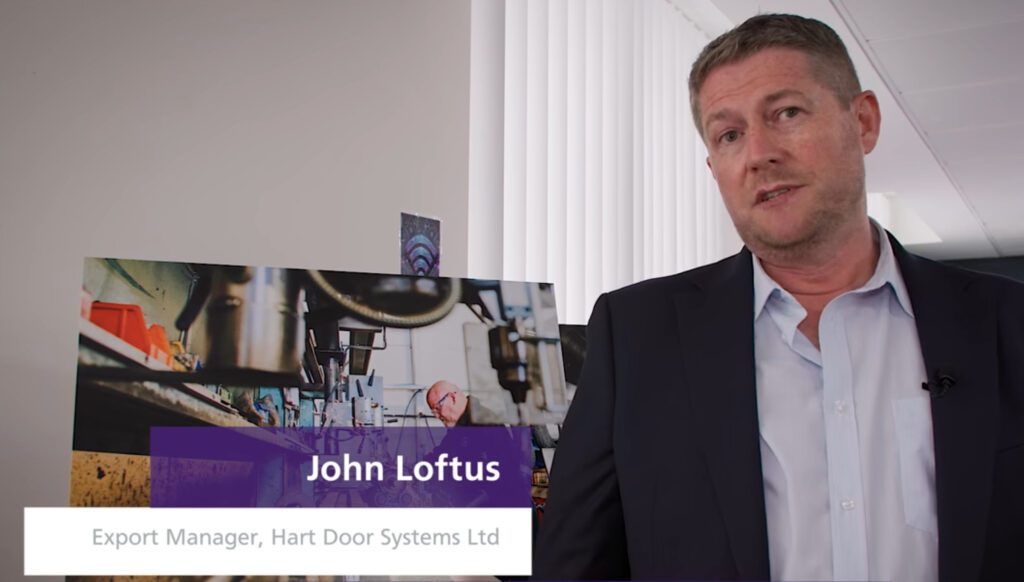 John Loftus, Hart Doors Export Manager, at the Heathrow event