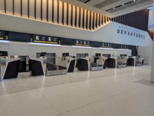 High-speed baggage check-in doors for Manchester Airport.